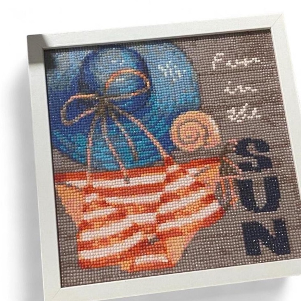 🚨BUY2GET1 Beach Shack Completed Diamond Painting With Frame 10.5x10.5x2.75